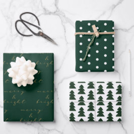 Moderne groenkerstcadeaupapier inpakpapier vel