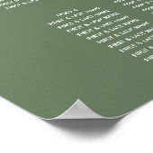 Moderne groenmarmer bruiloft poster (Hoek)