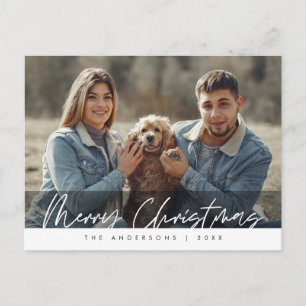 Moderne groet, prettige kerstfamilie Foto Post Briefkaart