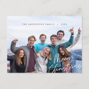 Moderne groet, prettige kerstfamilie Foto Post Briefkaart