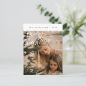 Moderne groet, prettige kerstfoto briefkaart (Staand voorkant)