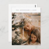 Moderne groet, prettige kerstfoto briefkaart (Voorkant / Achterkant)