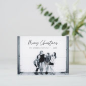 Moderne groet, prettige kerstfoto briefkaart (Staand voorkant)