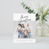 Moderne groet, prettige kerstfoto briefkaart (Staand voorkant)