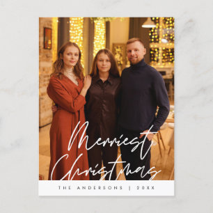 Moderne groet, prettige kerstfoto briefkaart