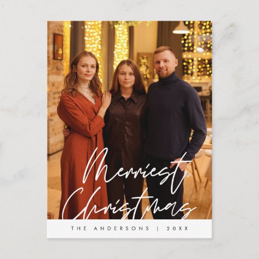 Moderne groet, prettige kerstfoto briefkaart (Voorkant)