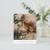 Moderne groet, prettige kerstfoto briefkaart (Staand voorkant)