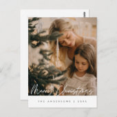 Moderne groet, prettige kerstfoto briefkaart (Voorkant / Achterkant)