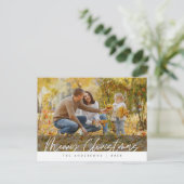 Moderne groet, prettige kerstfoto briefkaart (Staand voorkant)