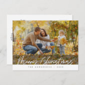 Moderne groet, prettige kerstfoto briefkaart (Voorkant / Achterkant)