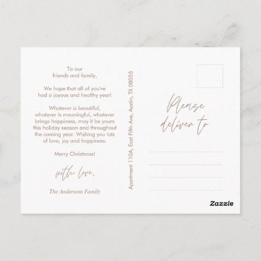 Moderne groet, prettige kerstfoto briefkaart (Achterkant)