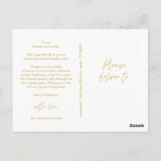 Moderne groet, prettige kerstfoto briefkaart (Achterkant)