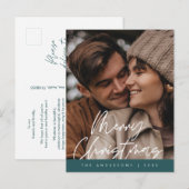 Moderne groet, prettige kerstfoto briefkaart (Voorkant / Achterkant)