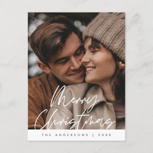 Moderne groet, prettige kerstfoto briefkaart