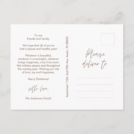 Moderne groet, prettige kerstfoto briefkaart (Achterkant)