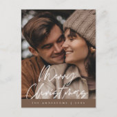 Moderne groet, prettige kerstfoto briefkaart (Voorkant)