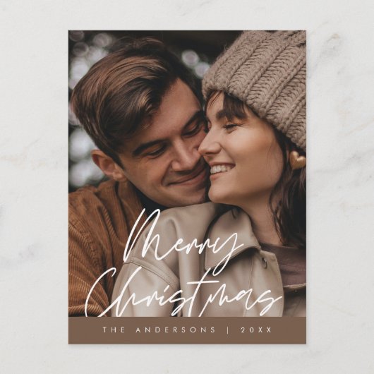 Moderne groet, prettige kerstfoto briefkaart (Voorkant)