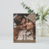 Moderne groet, prettige kerstfoto briefkaart (Staand voorkant)