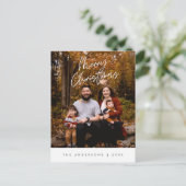 Moderne groet, prettige kerstfoto briefkaart (Staand voorkant)
