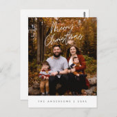 Moderne groet, prettige kerstfoto briefkaart (Voorkant / Achterkant)