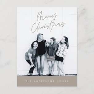 Moderne groet, prettige kerstfoto briefkaart