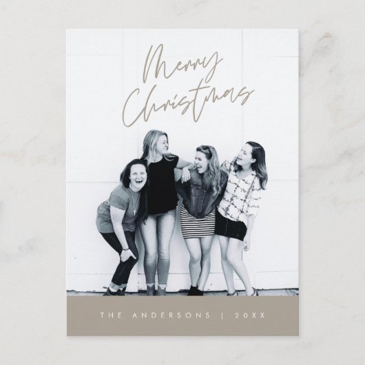 Moderne groet, prettige kerstfoto briefkaart (Voorkant)