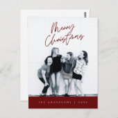 Moderne groet, prettige kerstfoto briefkaart (Voorkant / Achterkant)