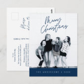 Moderne groet, prettige kerstfoto briefkaart (Voorkant / Achterkant)