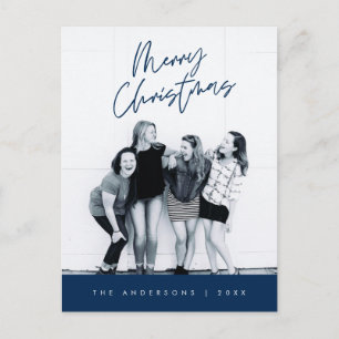 Moderne groet, prettige kerstfoto briefkaart