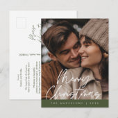 Moderne groet, prettige kerstfoto briefkaart (Voorkant / Achterkant)