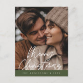 Moderne groet, prettige kerstfoto briefkaart (Voorkant)