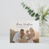 Moderne groet, prettige kerstfoto briefkaart (Staand voorkant)