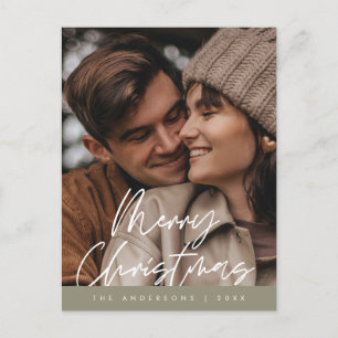 Moderne groet, prettige kerstfoto briefkaart