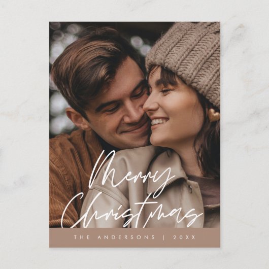 Moderne groet, prettige kerstfoto briefkaart (Voorkant)