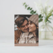 Moderne groet, prettige kerstfoto briefkaart (Staand voorkant)