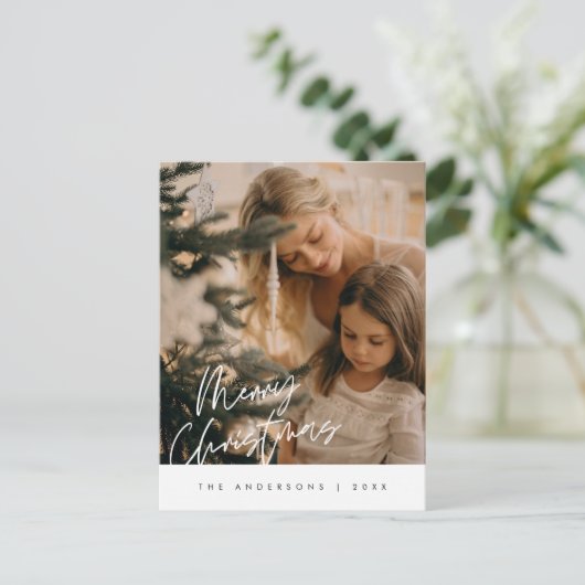 Moderne groet, prettige kerstfoto's foto's briefkaart (Staand voorkant)