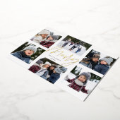 Moderne grof goud 6 foto kerstcollage folie feestdagenkaart (Gedraaid)