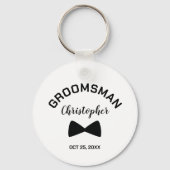 Moderne Groomsman gepersonaliseerde bruiloft Sleutelhanger (Voorkant)