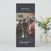 Moderne Groomsman Kaart met Foto (Staand voorkant)