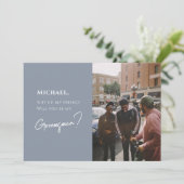 Moderne Groomsman Kaart met Foto (Staand voorkant)