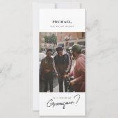 Moderne Groomsman Kaart met Foto (Voorkant)