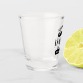 Moderne Groomsman Mustache Naam Wedding Shot Glass Glas (Links)