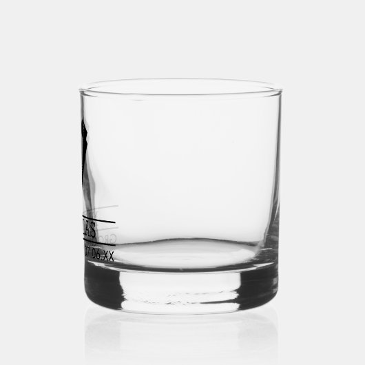 Moderne Groomsmen Custom Naam met Tuxedo Whisky Glas (Links)