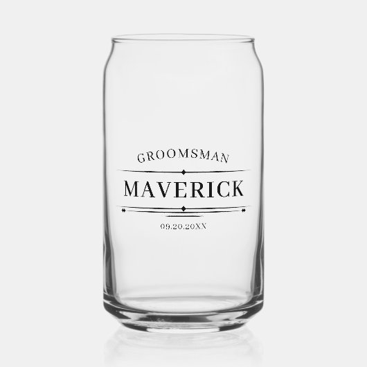 Moderne Groomsmen Gift  Elegant Beste Man Blikvorm Glas (Voorkant)