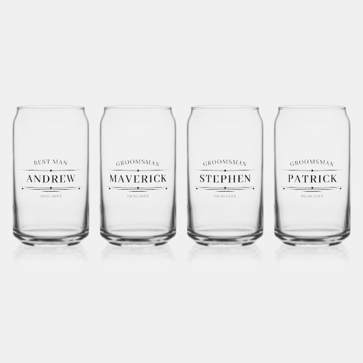 Moderne Groomsmen Gift  Elegant Beste Man Blikvorm Glas (Voorkant)