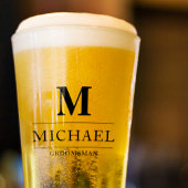 Moderne Groomsmen Gifts Monogram Beste Man Bier Glas