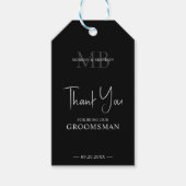 Moderne Groomsmen Huwelijksgunst Dank u Cadeaulabel (Voorkant)