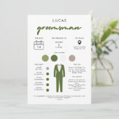 Moderne Groomsmen Info Kaart (Staand voorkant)