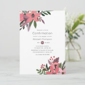 Moderne groothedel Plum en roze bevestiging Kaart (Staand voorkant)