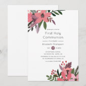 Moderne Grootheid Pruim & Roze Bloemige Heilige Co Kaart (Voorkant / Achterkant)
